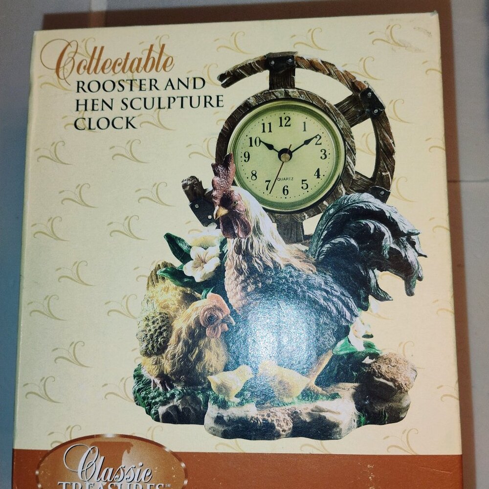 Rooster and Hen Sculpture clock